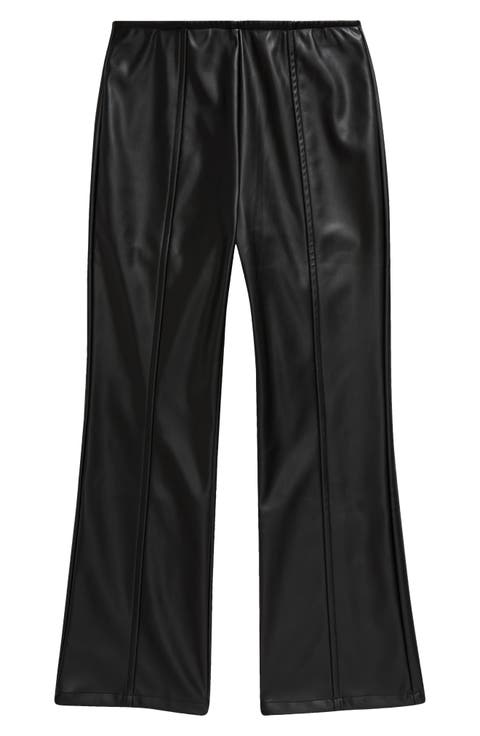 Kids' Faux Leather Crop Flare Pants (Big Kid)