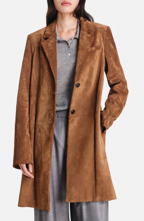 Twp Easy Suede Car Coat In Brown