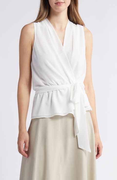 Golriz Wrap Tie Waist Sleeveless Top