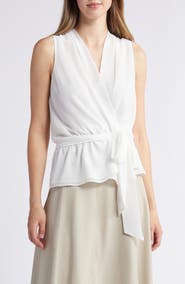 NIKKI LUND Golriz Wrap Tie Waist Sleeveless Top
