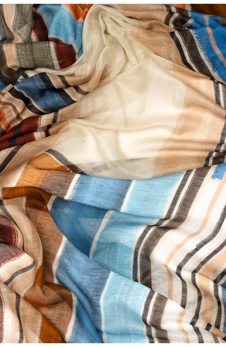 Elizabetta Atrani - Linen Belend Scarf Shawl, Alternate, color, Multicolor