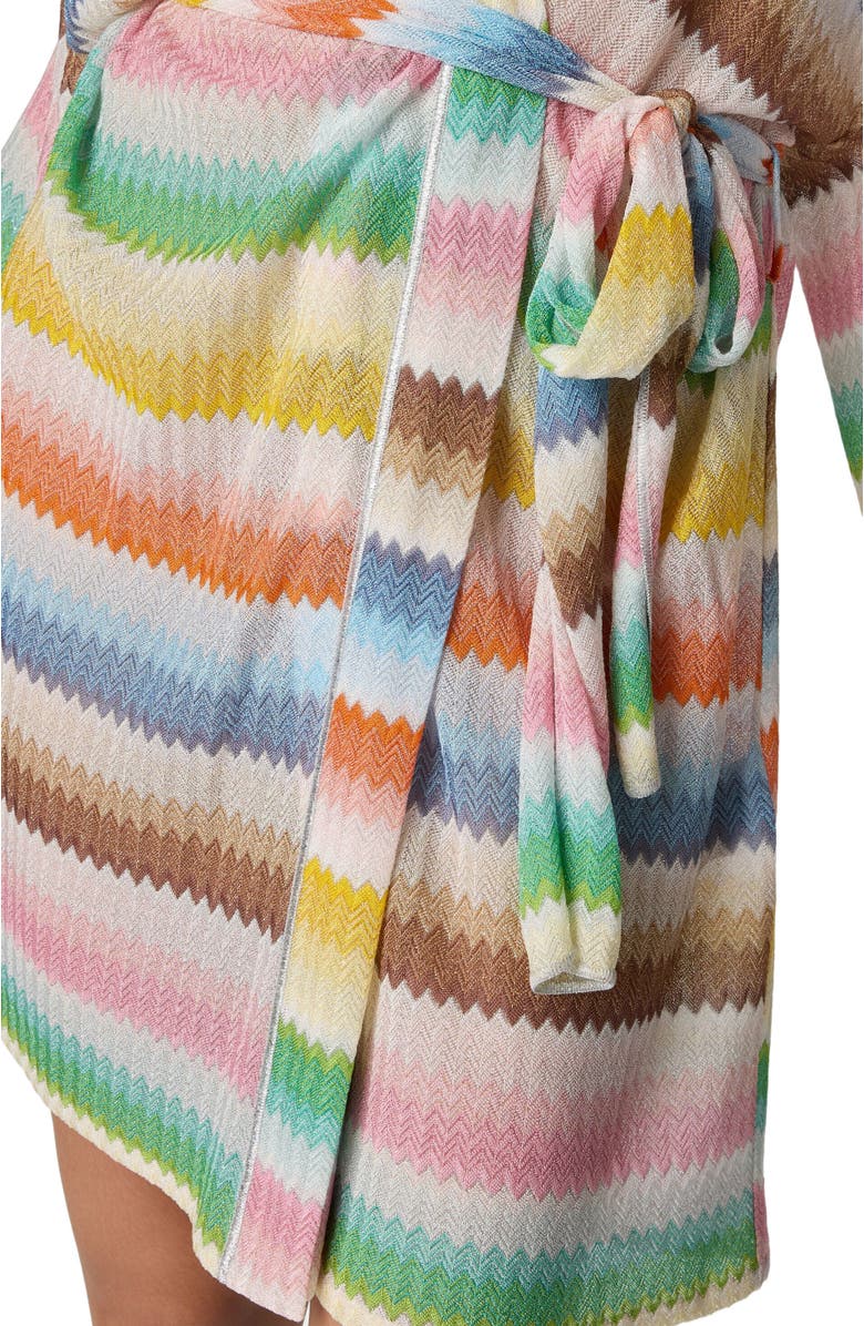 Missoni Short Kimono Cover-up With Dégradé Zigzag Pattern, Alternate, color, Multicoloured