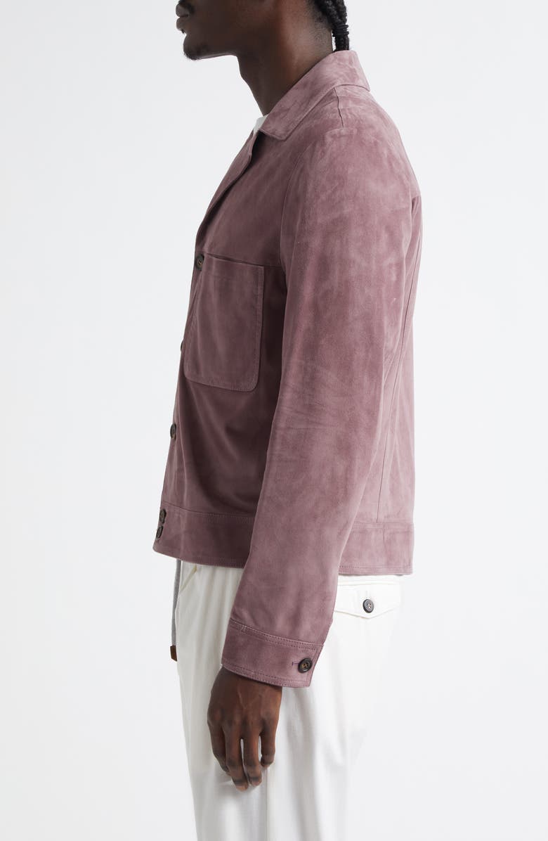 Eleventy Leather Utility Jacket, Alternate, color, Berry