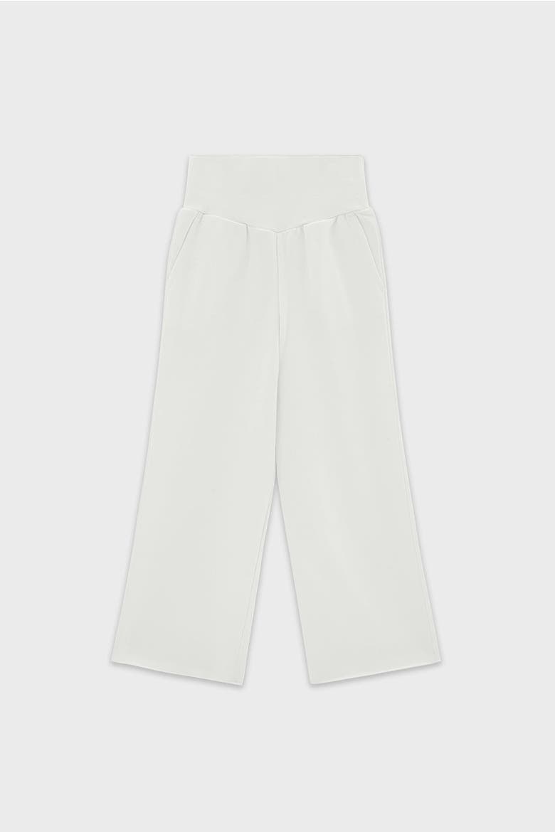 Cotton High Waisted Wide Leg Sweatpant With Raw Hem, Main, color, Off White