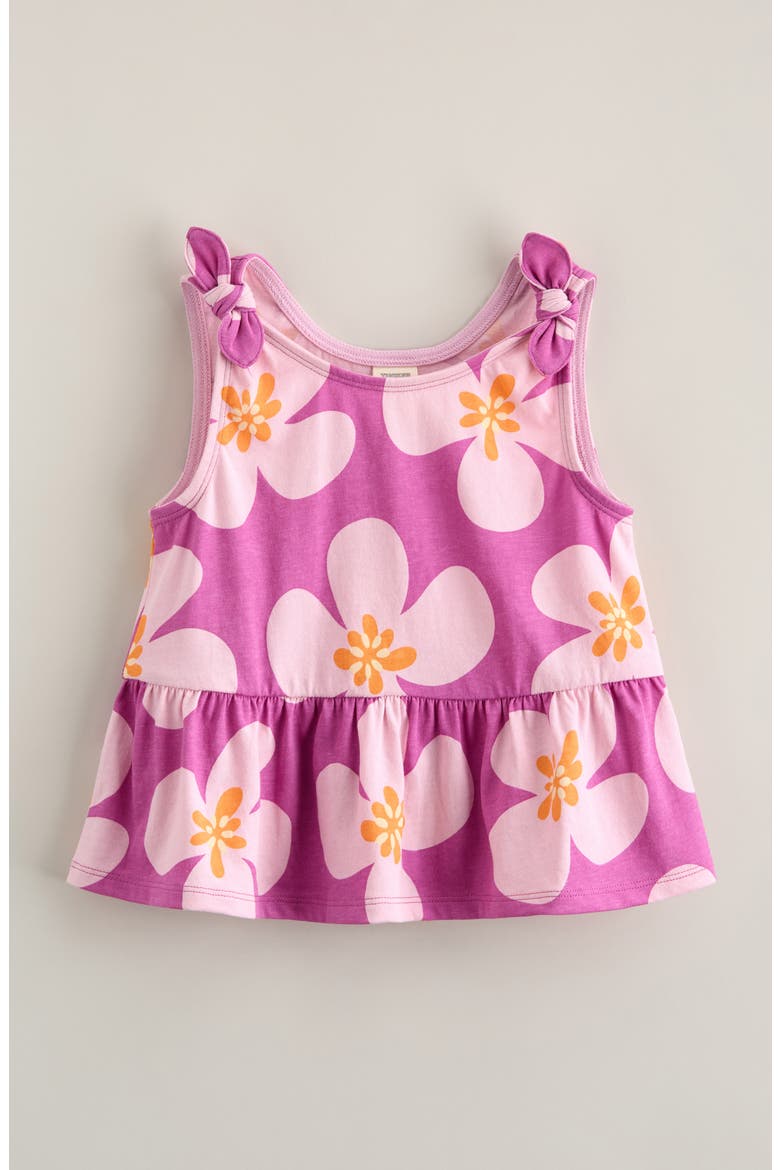 Kids' Floral Cotton Peplum Tank, Main, color, PINK ROSEBUD BOLD FLORAL