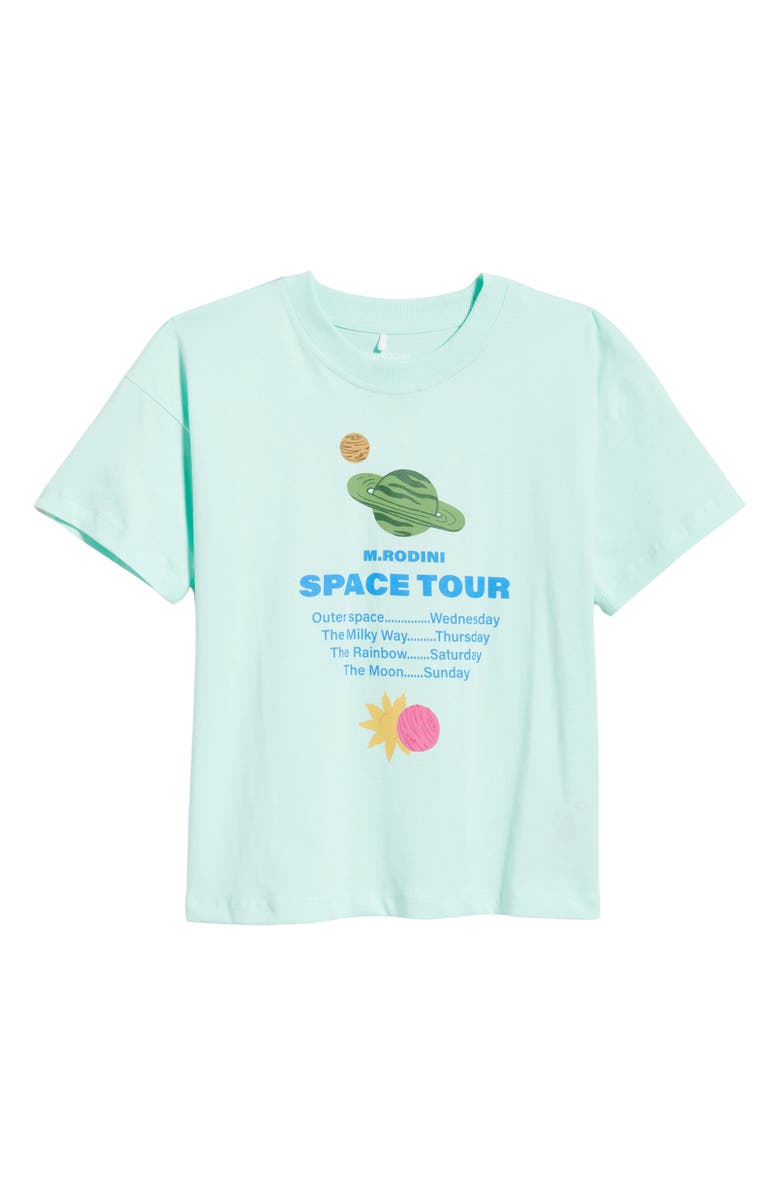 Mini Rodini Kids' Space Tour Organic Cotton Graphic T-Shirt, Main, color, Blue