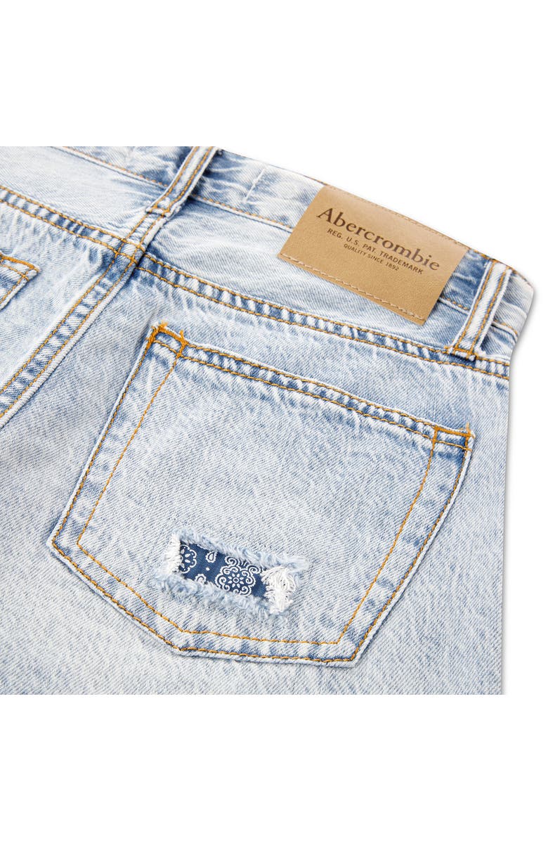abercrombie kids Kids' Patchwork Denim Shorts, Alternate, color, Bussin W/ Destruction