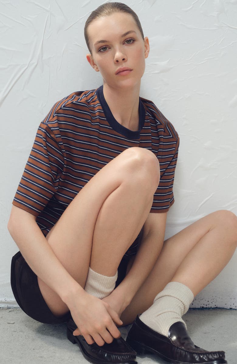 MANGO Stripe T-Shirt, Alternate, color, Russet