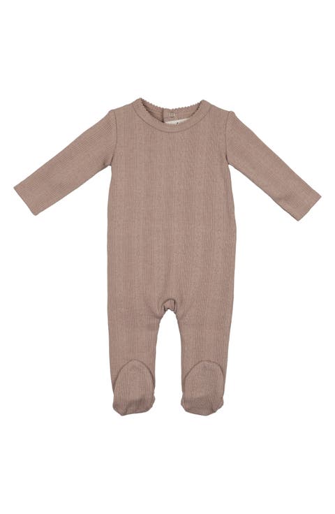 Stretch Cotton Pointelle Footie (Baby)