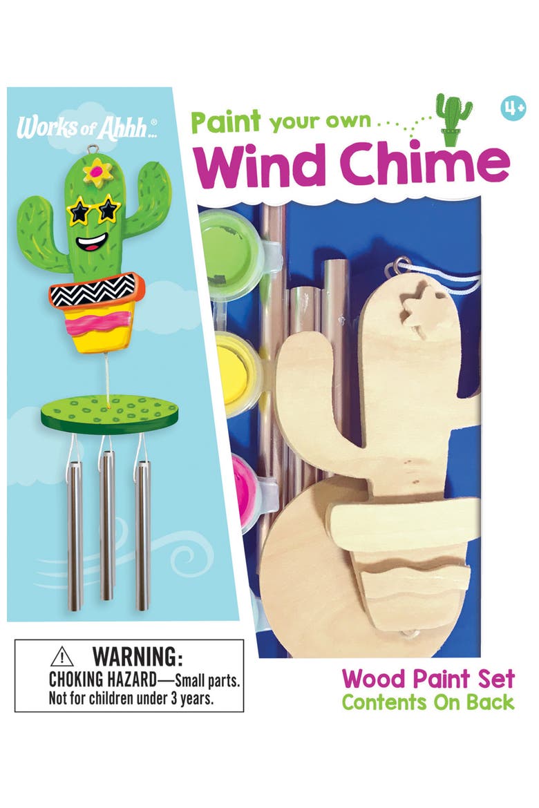 Cactus Wind Chime Wood Craft & Paint Kit, Main, color, Multicolor