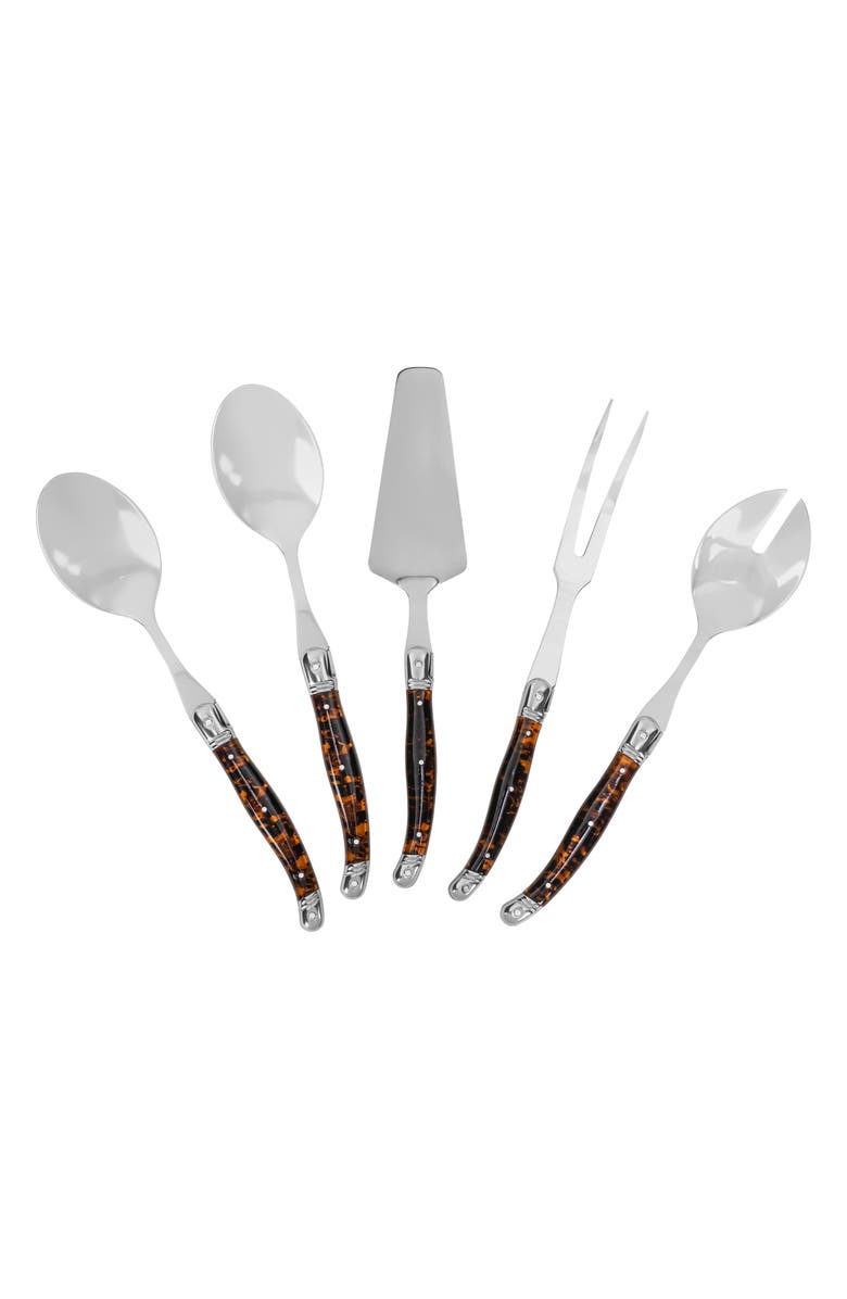 FRENCH HOME Laguiole 5-Piece Serving Set, Alternate, color, Tortoise Shell