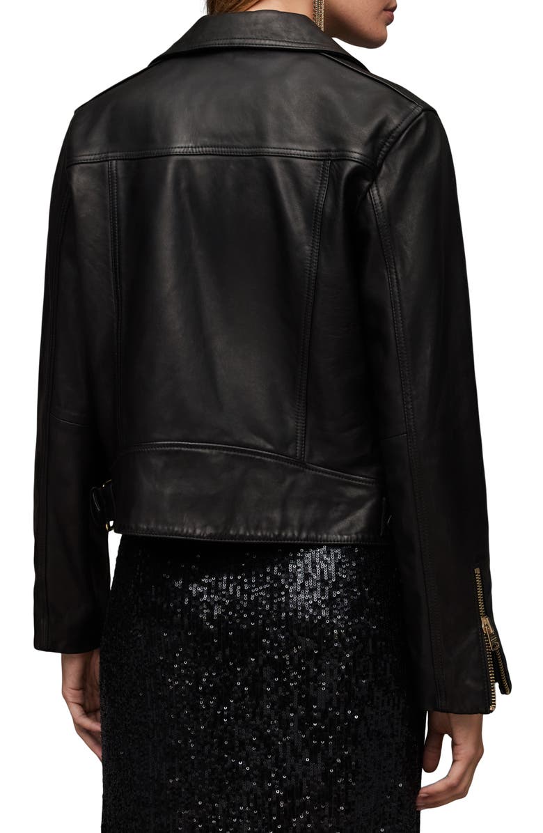 AllSaints Beale Leather Moto Jacket, Alternate, color,