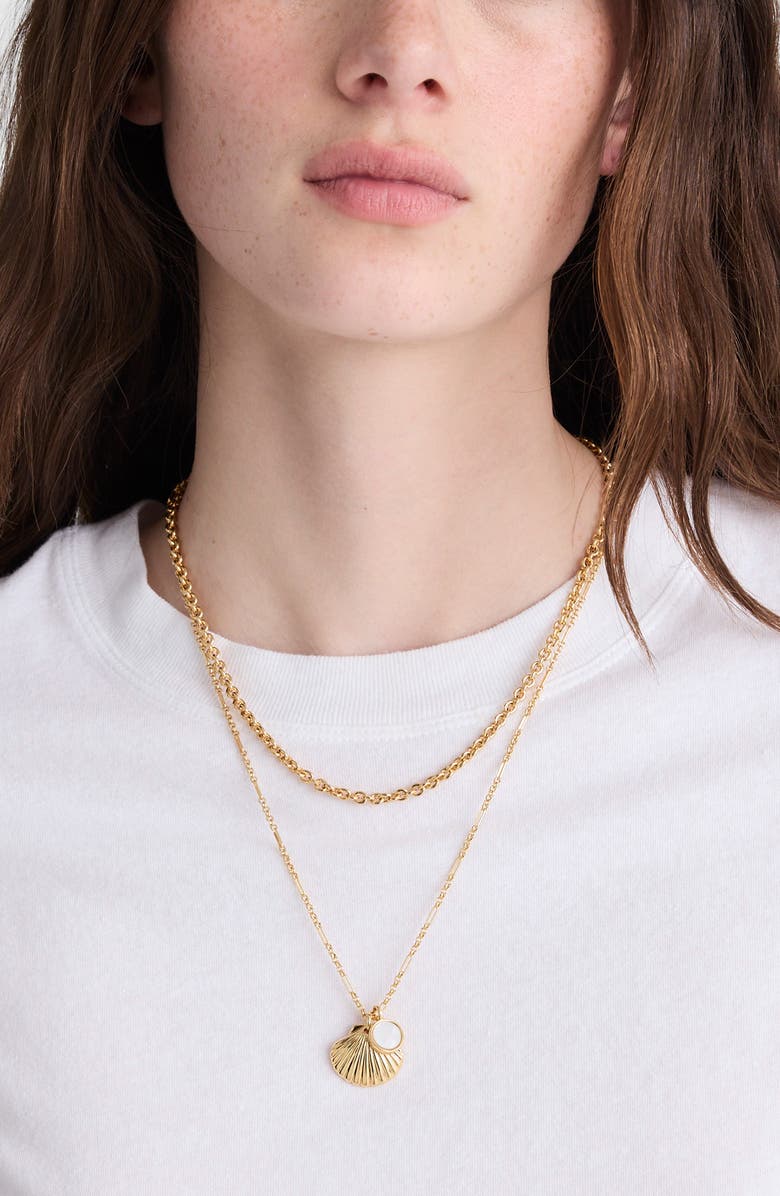 Madewell Set of 2 Necklaces, Alternate, color, Antique Gold