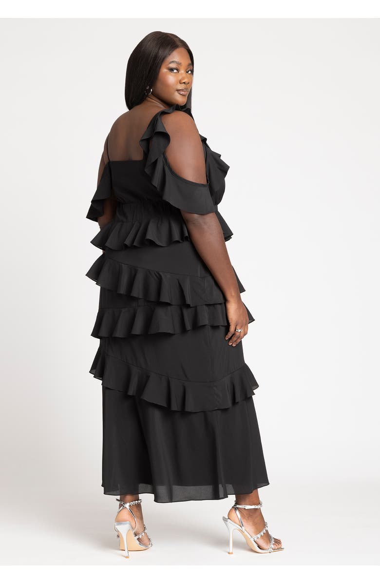 ELOQUII Asym Ruffle Maxi Dress, Alternate, color, 