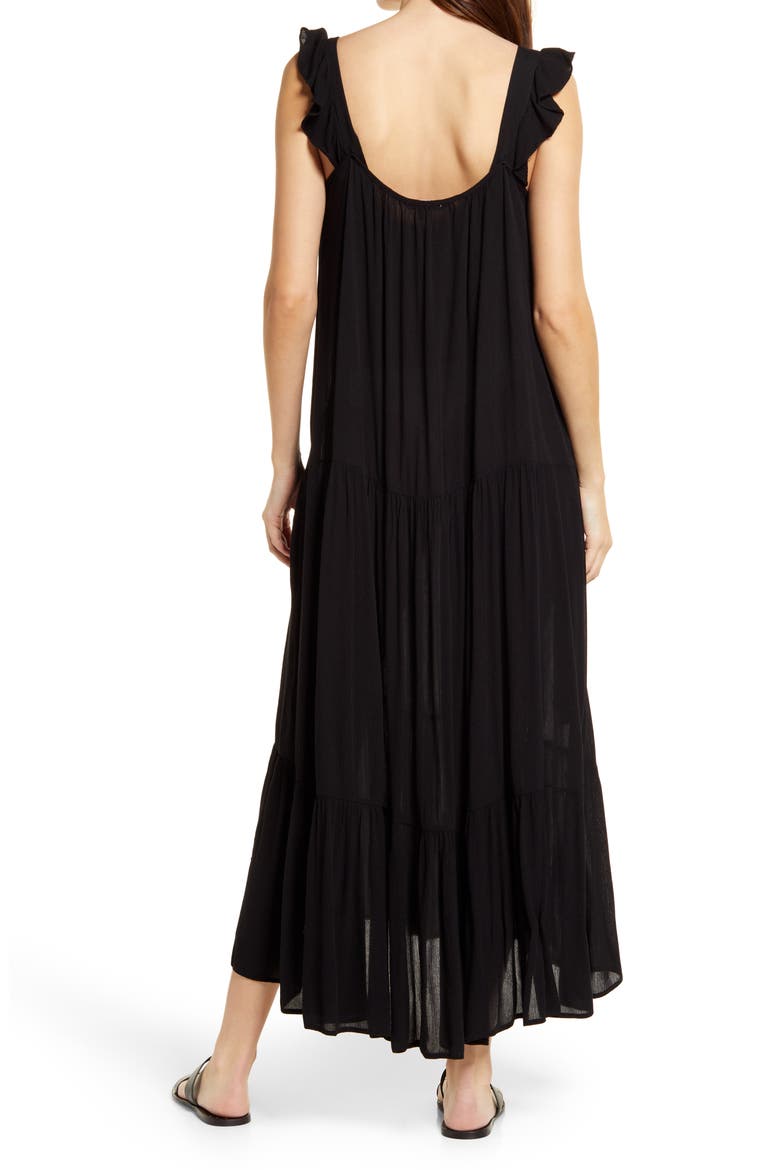 BB Dakota Under the Sun Midi Dress, Alternate, color, BLACK