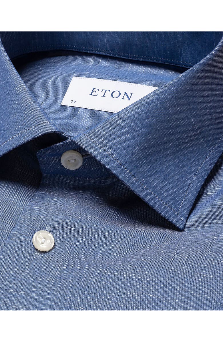 Eton Contemporary Fit Cotton & Linen Blend Dress Shirt, Alternate, color,