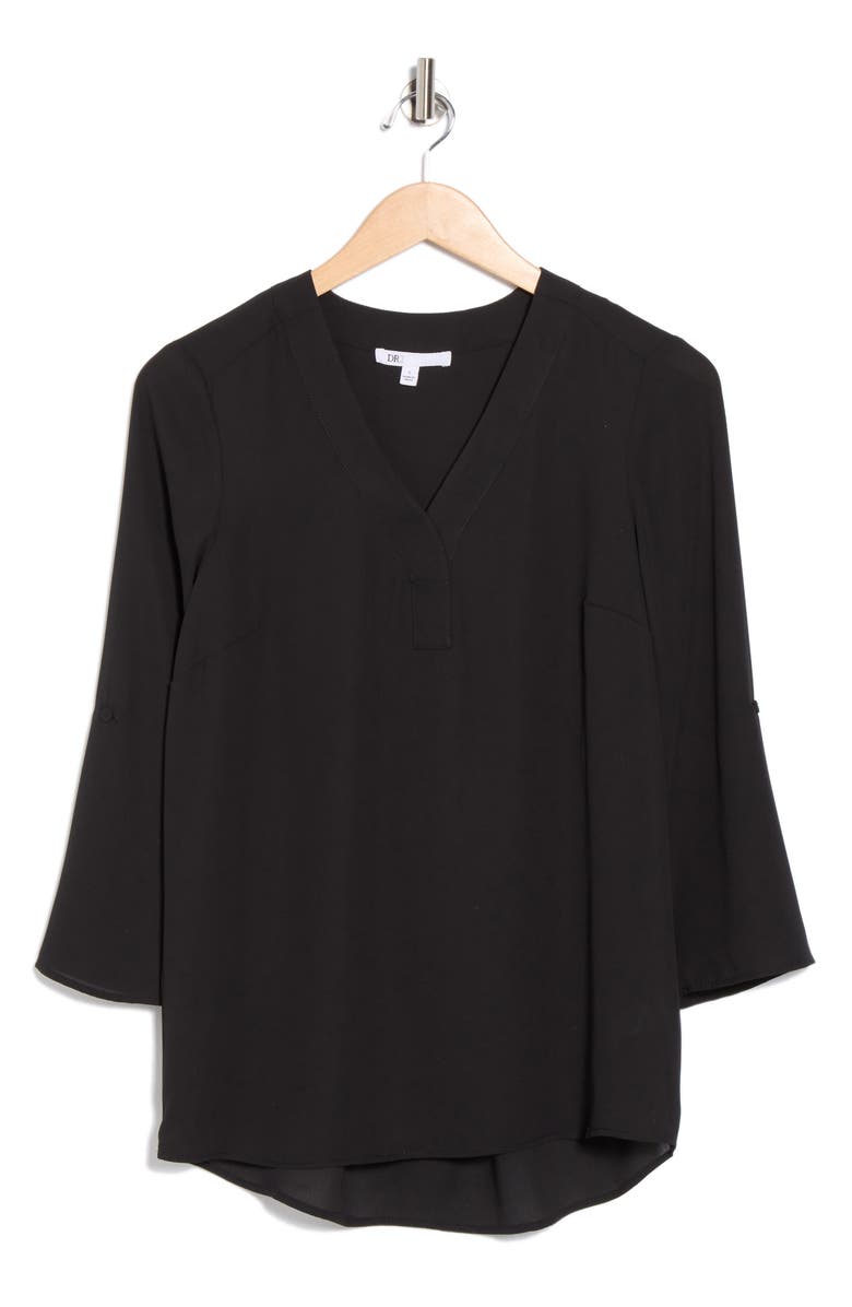 DR2 by Daniel Rainn V-Neck Roll Sleeve Top, Alternate, color, 