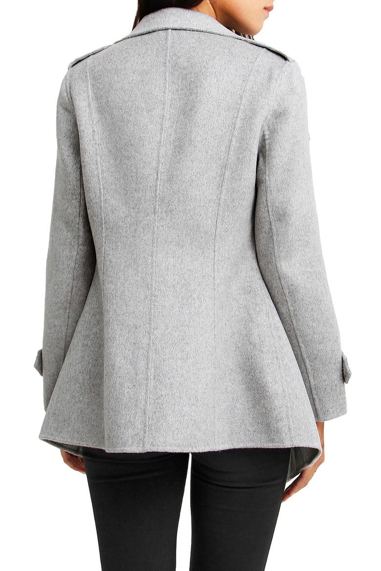 Bad Girl Wool Blend Moto Coat, Alternate, color, GREY MARL