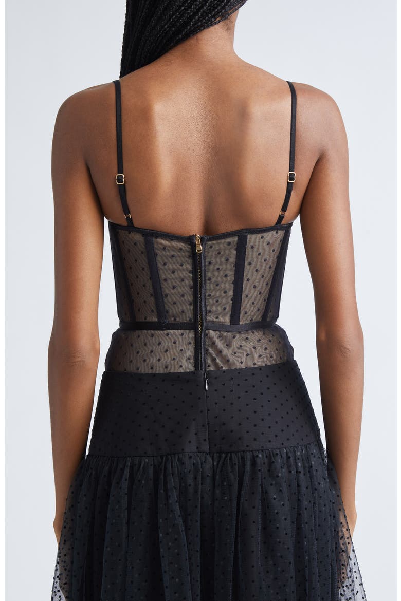 Dot Point d'Esprit Underwire Bodysuit, Alternate, color, BLACK