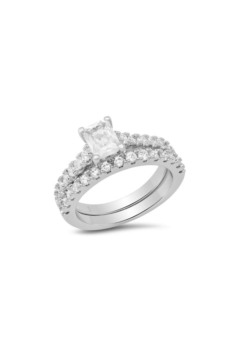 Set of 2 Simulated Diamond Rings, Main, color, SILVER