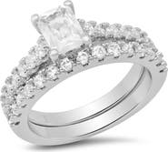 HMY JEWELRY Set of 2 Simulated Diamond Rings