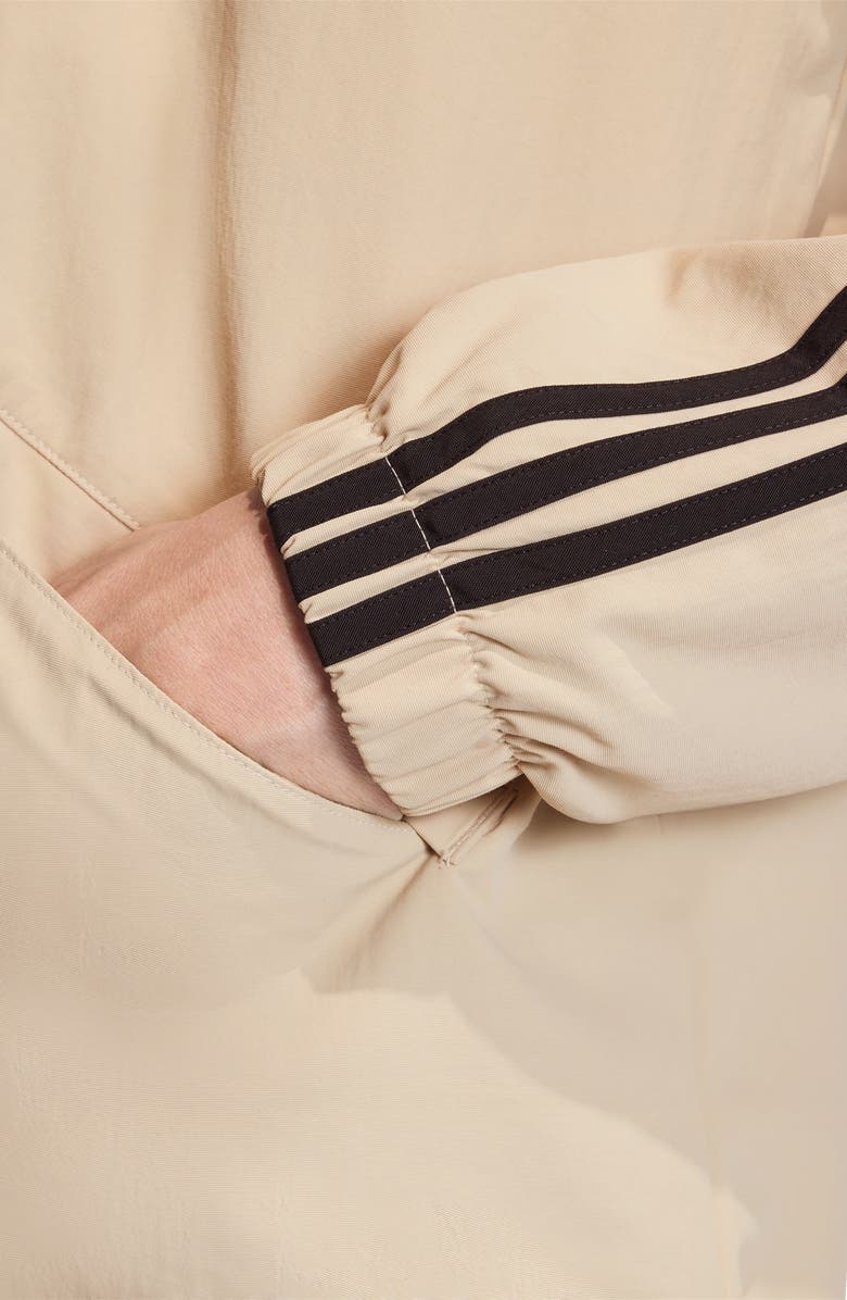 adidas 3-Stripes Snap-Up Nylon Jacket, Alternate, color, Stone Khaki