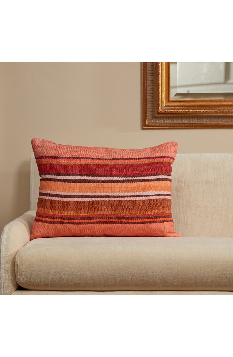 ROSELLI TRADING COMPANY Coral Stripe Throw Pillow, Alternate, color, Coral Multi
