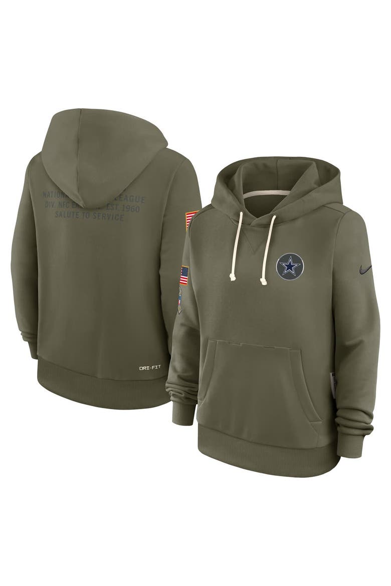 Women's Nike Olive Dallas Cowboys 2025 Salute to Service Sideline Standard Issue Dri-FIT Hoodie, Main, color, Olive