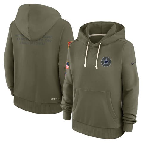 Women's Nike Olive Dallas Cowboys 2025 Salute to Service Sideline Standard Issue Dri-FIT Hoodie