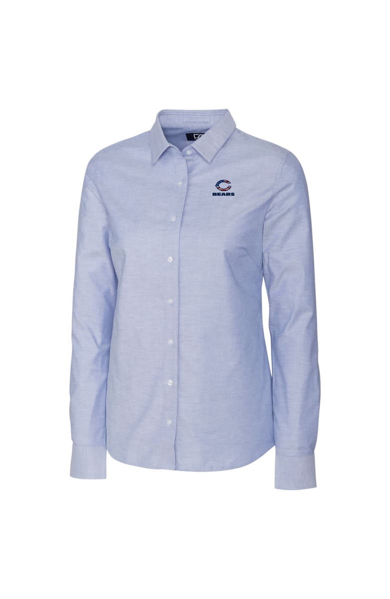 Cutter & Buck Women's Cutter & Buck Light Blue Chicago Bears Oxford Stretch Long Sleeve Button-Up Shirt, Alternate, color,