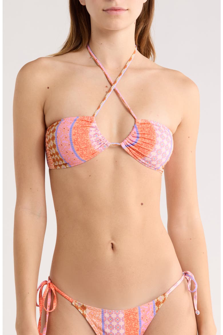 Move Your Spirit Drew Bikini Top, Main, color, CORAL MULTI