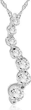 Bliss Diamond 1/2Ct Diamond Journey Pendant 18" Women's Necklace Lab Grown 3/4" Tall