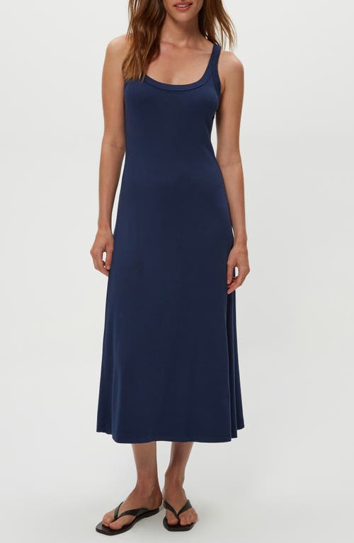 Michael Stars Celine Rib Midi Dress In Blue