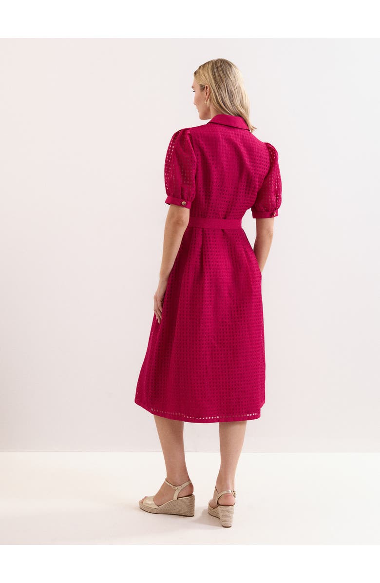 Phase Eight Carey Belted Midi Shirt Dress, Alternate, color, Pink