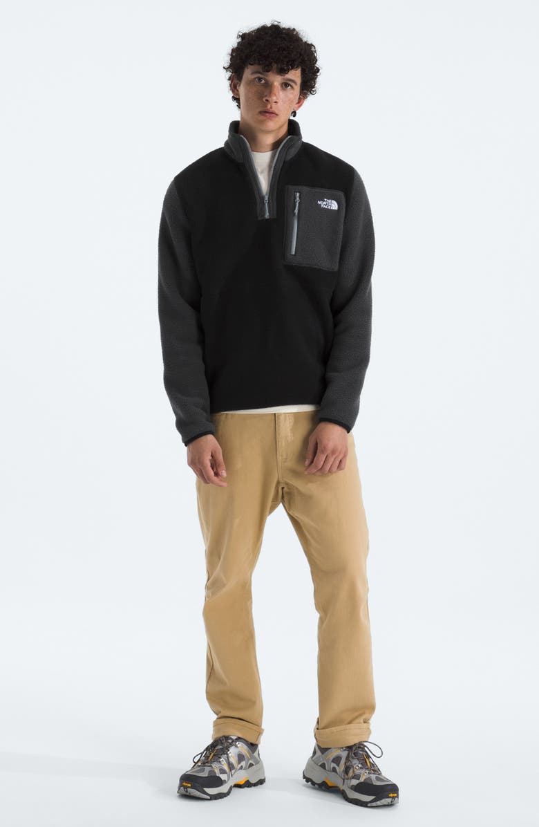 The North Face Yumiori Half Zip Recycled Fleece Pullover, Alternate, color, Tnf Black/ Asphalt Grey
