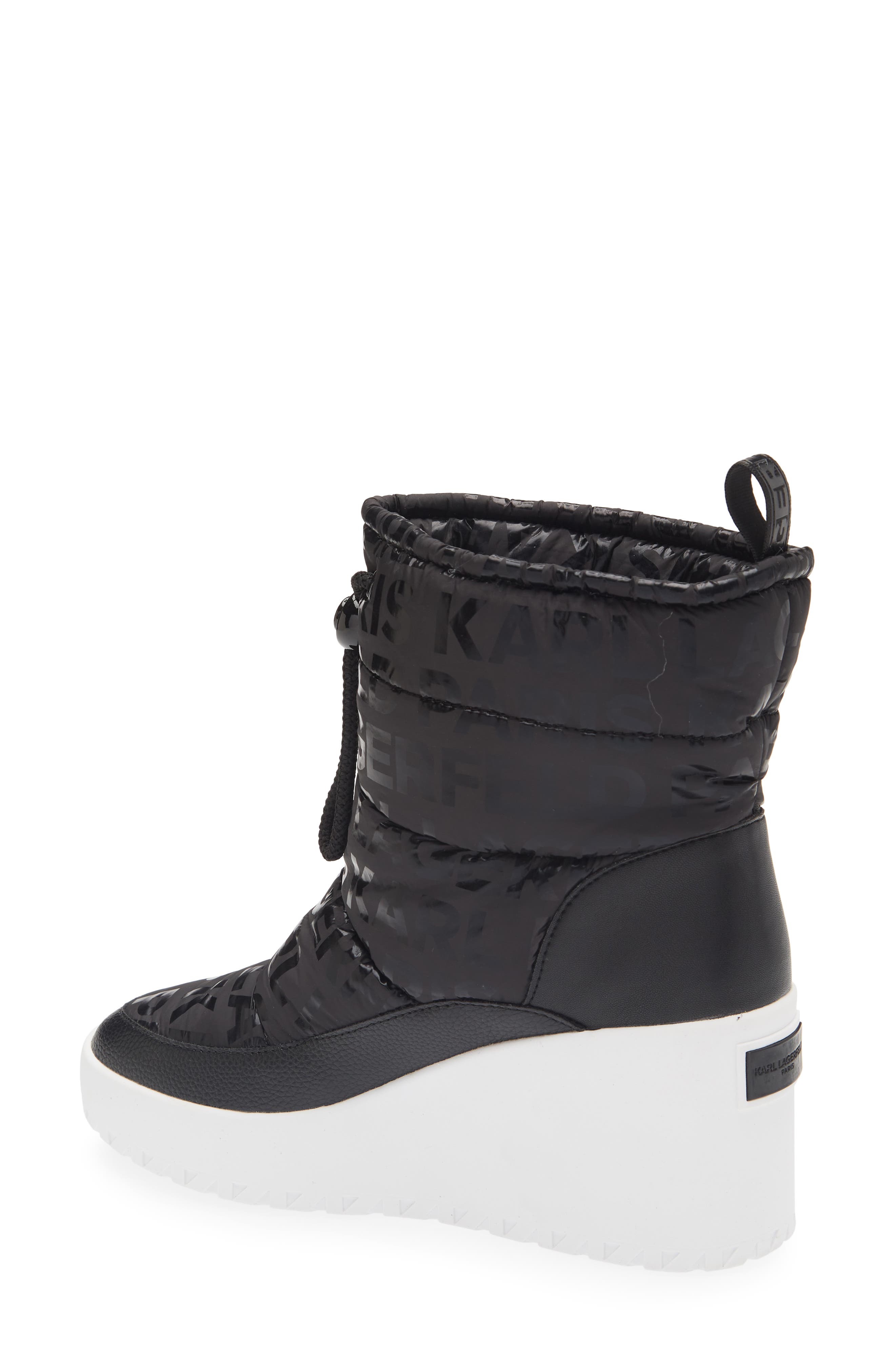 KARL LAGERFELD PARIS Bronwyn Wedge Boot, Alternate, color, Black