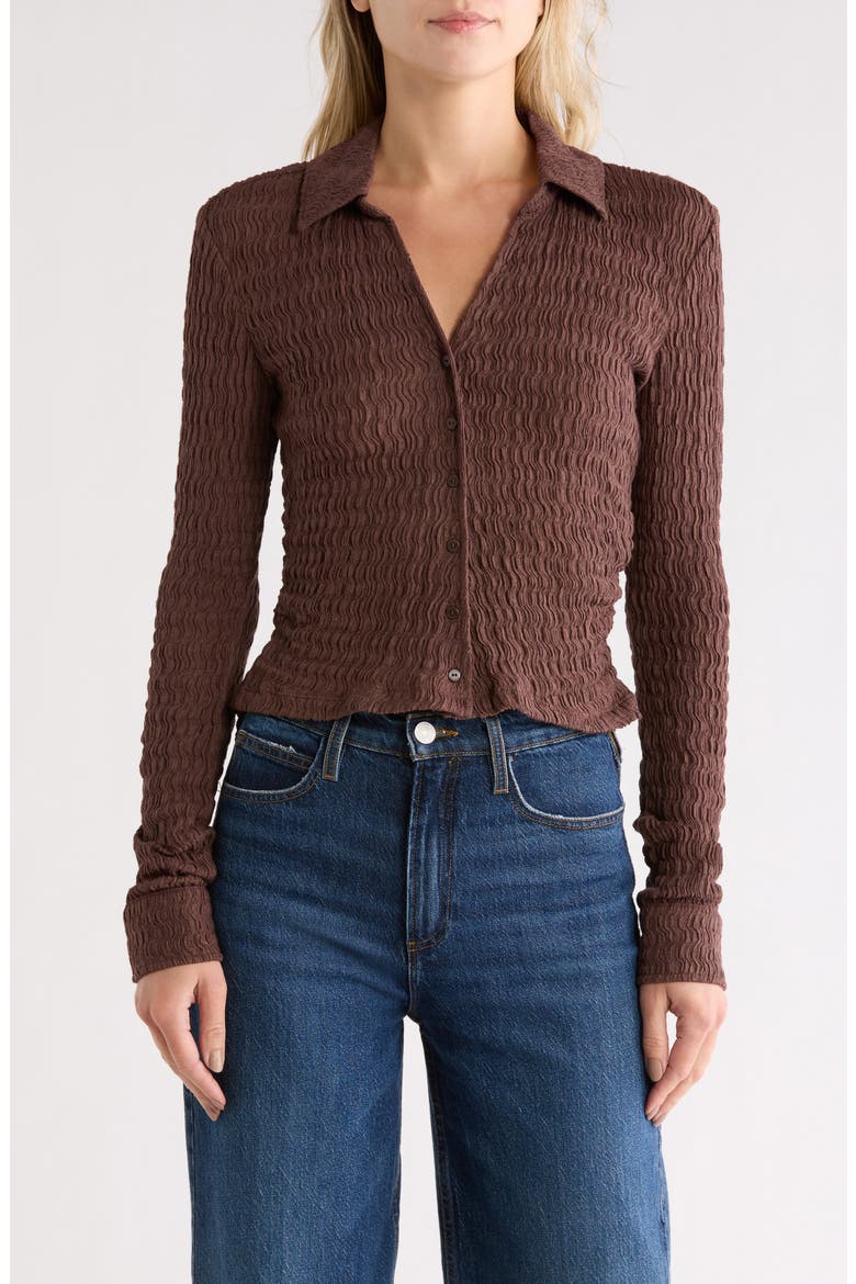 Connie Slim Fit Button-Up Shirt, Main, color, BITTER BROWN
