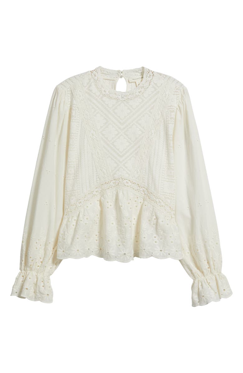 Treasure 
Bond Mixed Media Lace Top, Alternate, color, Ivory Egret