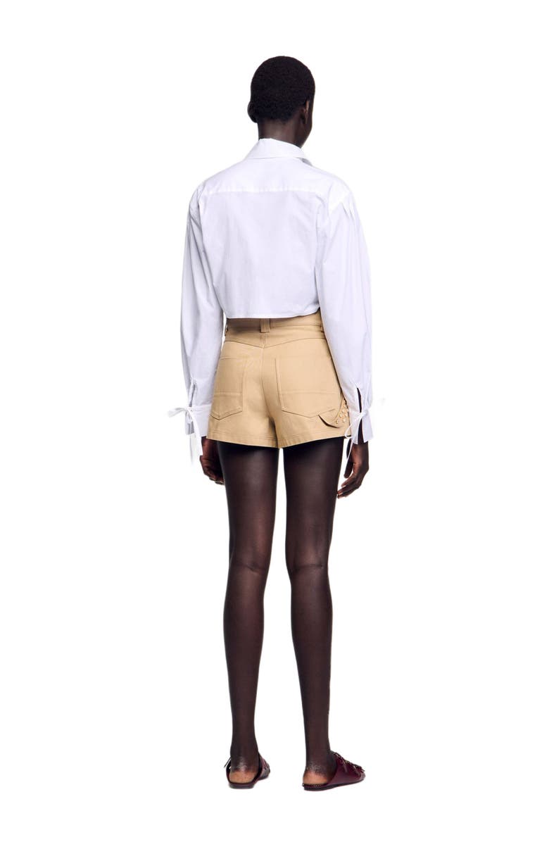 SANDRO Lace bib shirt, Alternate, color, 