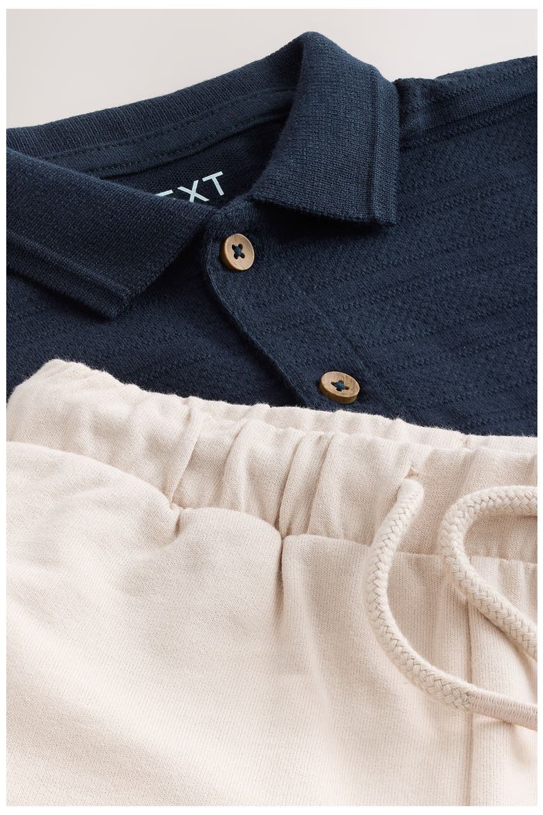Kids' Cotton Polo & Short Set, Alternate, color, BLUE