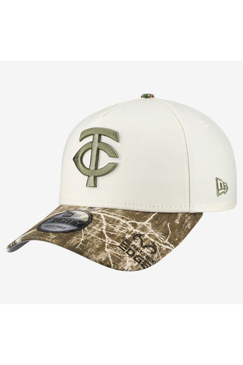 Men's New Era Khaki/Realtree Camo Minnesota Twins 9FORTY A-Frame Adjustable Hat, Alternate, color, Khaki