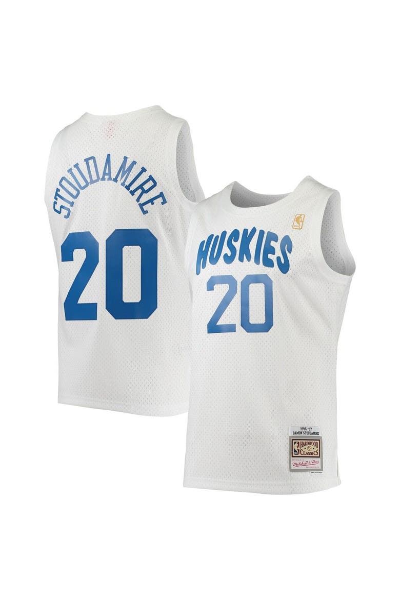 Men's Mitchell & Ness Damon Stoudamire White Toronto Raptors 1996/97 Hardwood Classics Swingman Jersey, Alternate, color, White