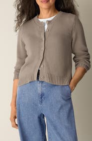 Eileen Fisher Organic Cotton Crewneck Cardigan