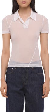 Helmut Lang Zerosca Sheer Modal Twisted Polo