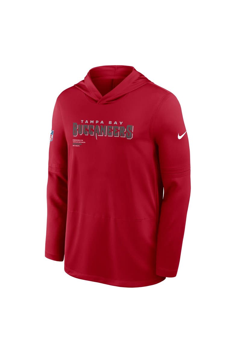 Men's Nike Red Tampa Bay Buccaneers Sideline Pure Fury Performance Long Sleeve Hoodie T-Shirt, Alternate, color, Red