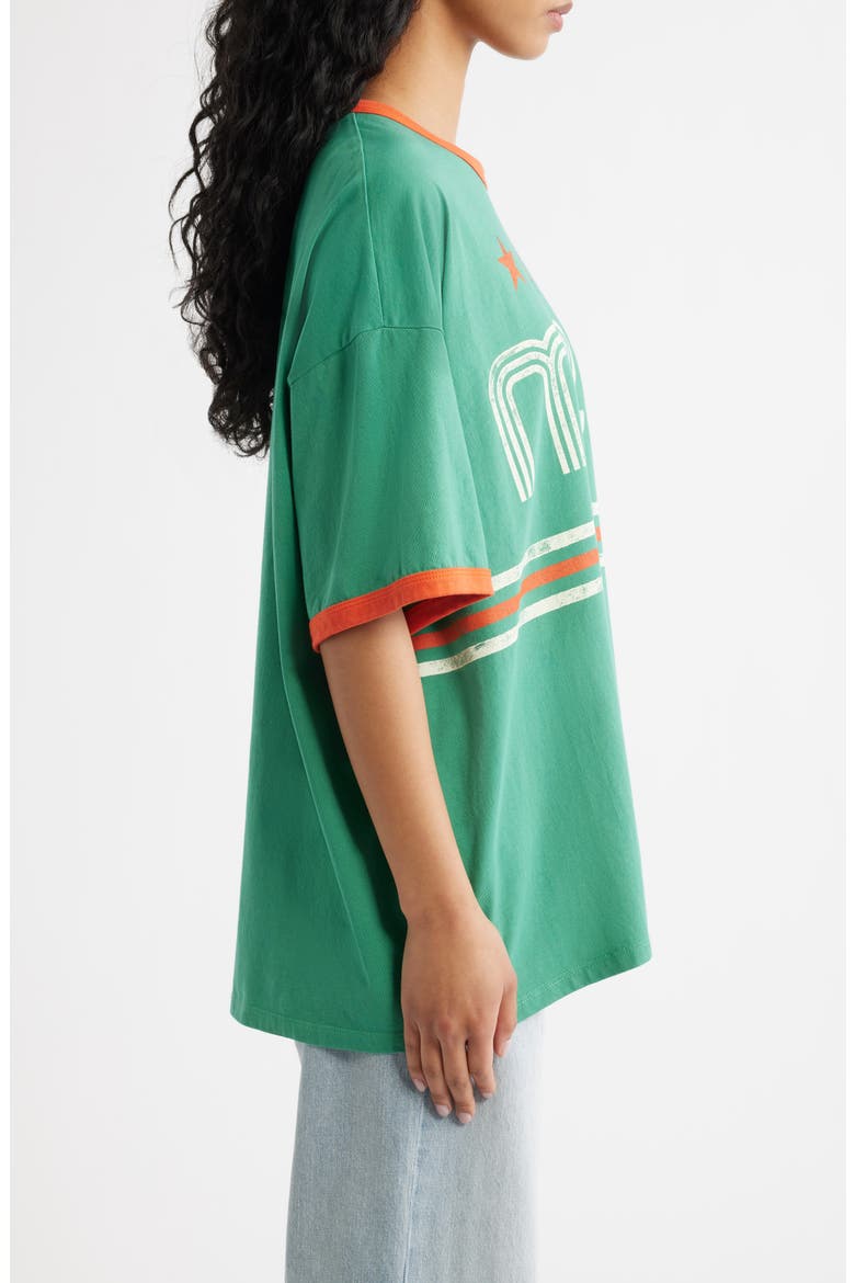 Mexico World Cup Oversized Ringer Graphic T-Shirt, Alternate, color, JADE COMBO