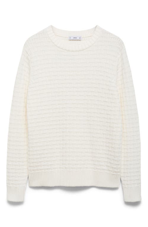 Mango Men's Crossed-knit Sweater In Off White
