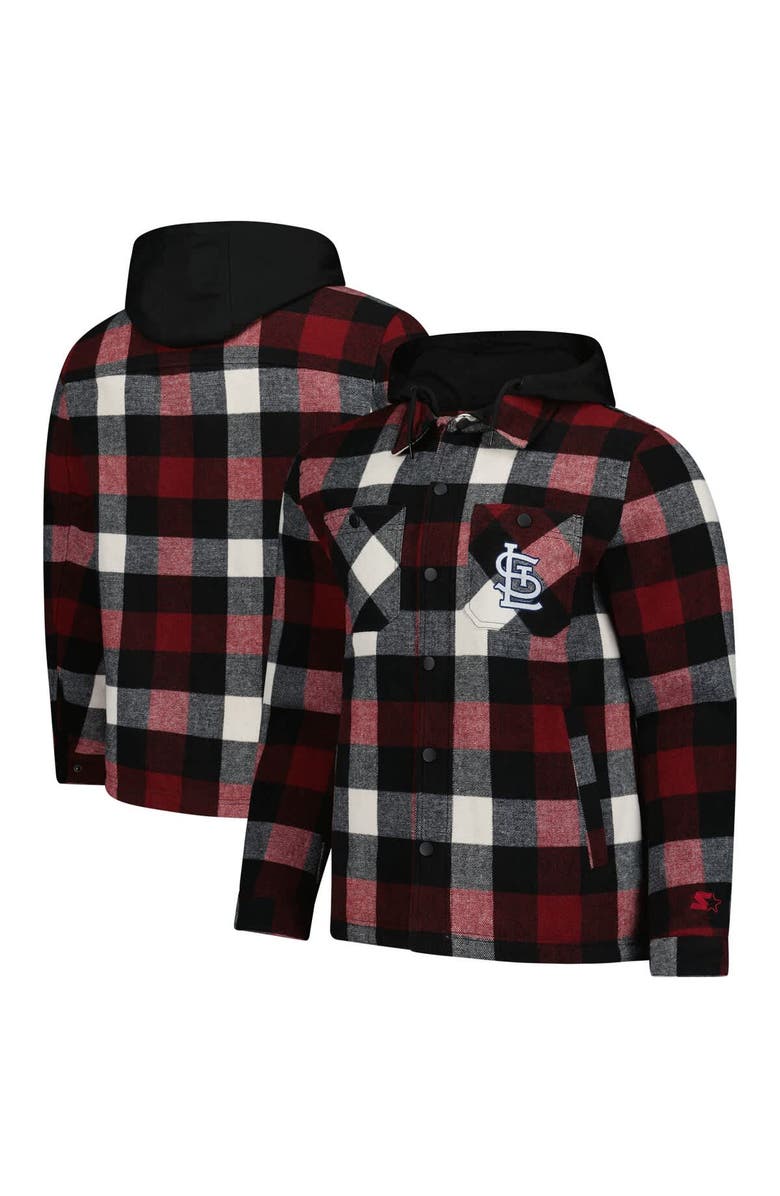 STARTER Men's Starter Red/Black St. Louis Cardinals Sherpa Full-Zip Hoodie Jacket, Main, color, Red