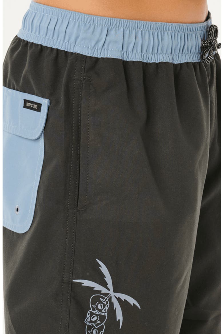 Kids' Eternal Shred Block Swim Trunks, Alternate, color, WASHED BLACK