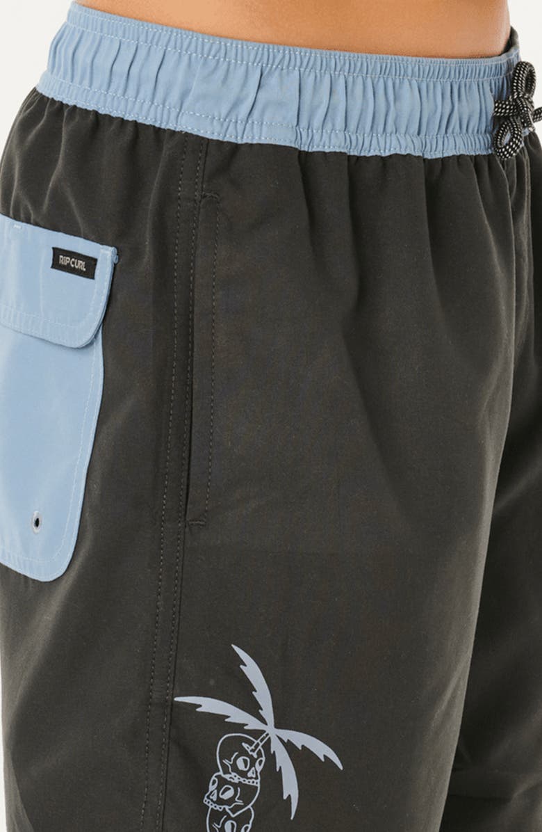 Rip Curl Kids' Eternal Shred Block Swim Trunks, Alternate, color, Washed Black